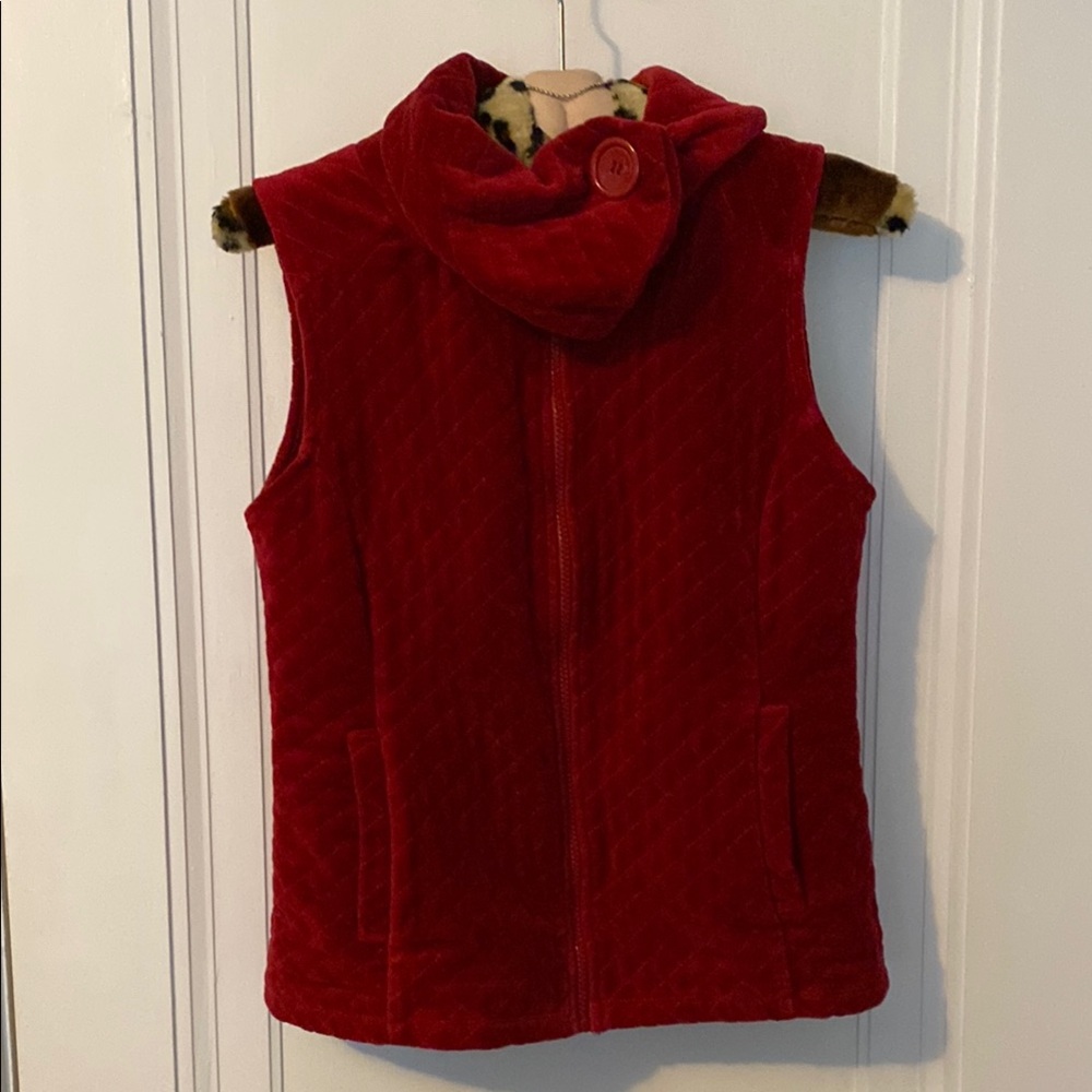 Red Quilted Sleeveless Vest